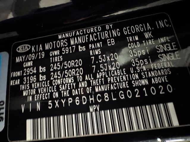 2020 Kia Telluride S 3.8 Liter V6 AWD