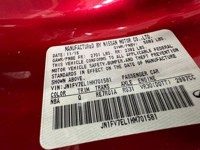 2017 INFINITI Q60 Red Sport 400 3.0 Liter V6 2D Coupe AWD Automatic