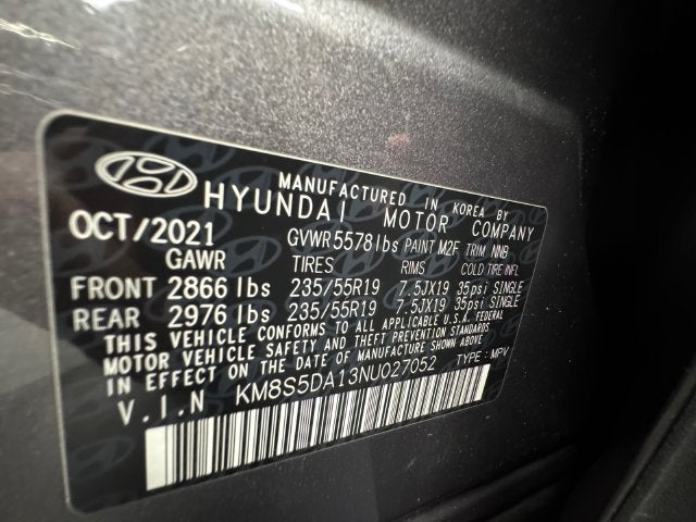 2022 Hyundai Santa Fe Hybrid Limited 1.6 Liter I4 AWD