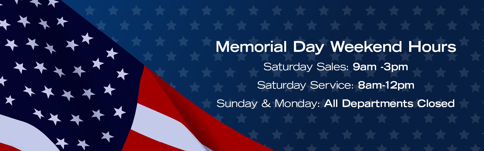 Memorial Day Hours
